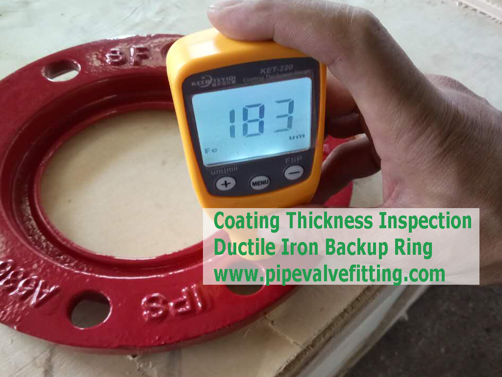 Ductile Iron Backup Ring Coating Thickness Inspection